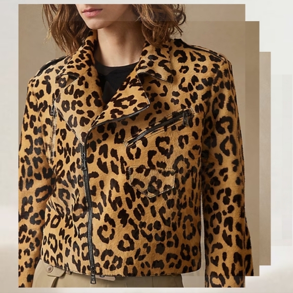 Ralph Lauren Purple Label Bevelyn Leopard Print Leather Jacket MSRP 7336$ - Picture 3 of 14